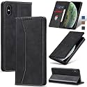 Jasonyu Flip Wallet Case for iPhone XXSBlack