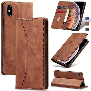 jasonyu flip wallet case for iphone xs maxbrown