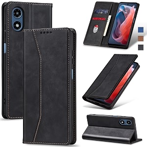 jasonyu flip wallet case for moto g play 4g 2024leather magnetic folio cover with card holderkickstand - tpu shockproof durable protective phone caseblack
