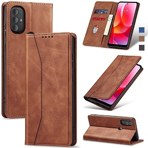 jasonyu flip wallet case for moto g play 2023power 2022purebrown