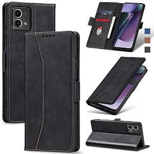 jasonyu flip wallet case for moto g stylus 5g 2023leather magnetic folio cover with card holderkickstand - tpu shockproof durable protective phone caseblack