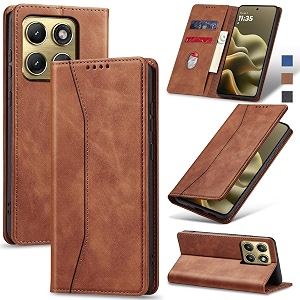 jasonyu flip wallet case for motorola edge 2026 5gbrown