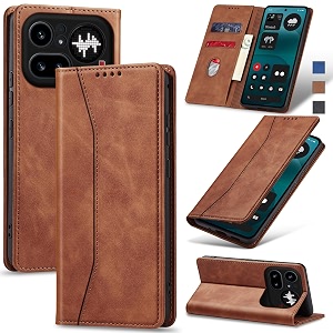 jasonyu flip wallet case for nothing phone 4a pro 5gbrown