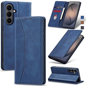jasonyu flip wallet case for samsung galaxy s26 pluss26 5gleather magnetic folio cover with card holderkickstand - tpu shockproof durable protective phone caseblue