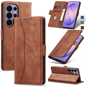 jasonyu flip wallet case for samsung galaxy s26 ultra 5gleather magnetic folio cover with card holderkickstand - tpu shockproof durable protective phone casebrown