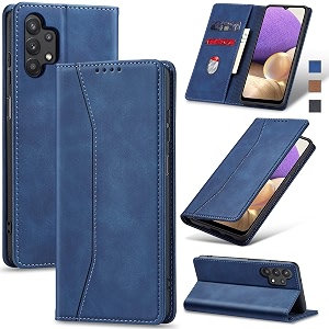 jasonyu flip wallet case for samsung galaxy a32 5gblue