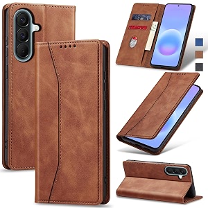 jasonyu flip wallet case for samsung galaxy a57 5gbrown