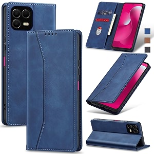 jasonyu flip wallet case for t-mobile revvl 8 pro 5gblue