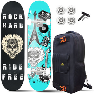 jaspo downtown surfers rock hard 7 layer canadian mapple skateboard deck 31 inch x 8 inch skateboard black blue pack of 1