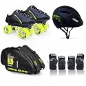 Jaspo Hyper-X Yellow-Black Intact Shoe Skate Combo(Shoe Skate+ Knee Guard+ Elbow Guard+ Helmet+ Bag) (4 UK (Foot Length 24.4 cms)