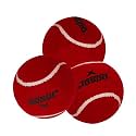 jaspo Natural Rubber Synthetic Cricket Tennis Ball Red Heavy Weight (Pack of 3)