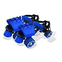 Jaspo Racer Senior Adjustable Quad Skates (Suitable for Age Group 6-14 Years, Blue, Unisex, Outdoor_Wheel)