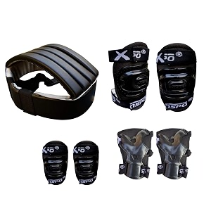 jaspo polypropylene secure skating protective bundle for age group up to 14 years headkneeelbowwrist cum palm guard set black