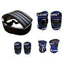 jaspo Polypropylene Secure Skating Protective Bundle Head, Knee, Elbow, Wrist Cum Palm Guard Set for Age Group Up to 14 Years (Blue)
