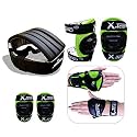 JASPO Secure Skating Protective Bundle for Age Group Up to 14 Years. (Head,Knee,Elbow,Wrist Cum Palm Guard Set, Green)