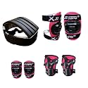 jaspo Secure Skating Protective Bundle Head, Knee, Elbow, Wrist Cum Palm Guard Set for Age Group Up to 14 Years (Pink)