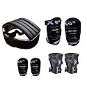 JASPO Polypropylene Secure Skating Protective Bundle for Age Group Up to 14 Years. (Head,Knee,Elbow,Wrist Cum Palm Guard Set, Black)