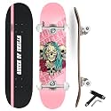 Jaspo Queen of Skull (31”x 8”inches) Standard Skateboard - 7 Layers Concave Shape Canadian Maple Fully Assembled Skateboard for Kids/Youth/Boys and Girls – Made in India