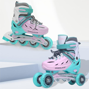jaspo sparkle 20 convertible inlinequad skates adjustable durable aluminum chassis in-line adults