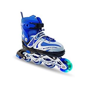 jaspo sparkle adjustable inline skates with front light up wheels beginner skates fun illuminating roller skates for all boys and girls