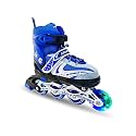Jaspo Sparkle Adjustable Inline Skates with Front Light up Wheels Beginner Skates Fun Illuminating Roller Skates for All Boys and Girls