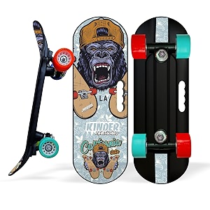 jaspo street - runner junior 18 inches fiber skateboard for kids upto 7 years age group recommended for boys and girls suitable for beginners and learners multicolor king kong