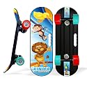 jaspo Street Runner Junior 18 Inches Fiber Skateboard For Kids Upto 7 Years Age Group Recommended Boys And Girls (Suitable Beginners Learners, Lion King multicolor)