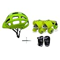 jaspo Toddlers Baby Kids Junior Eco Adjustable Outdoor Wheel Roller Skates Combo (Suitable For Age Group Up To 5 Years) (Wicked Wheels Eco), MULTI