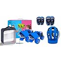 jaspo Unisex L'Il Champs Baby Kids Quad Adjustable Junior Outdoor Wheel Roller Skates Combo(Suitable For Age Group Upto 5Yrs) (Sky Blue)