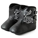 Jastore Baby Boys Girls Cowboy Boots Infant Western Booties Toddler Soft Sole Non-Slip First Walker Crib Shoes