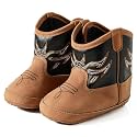 Jastore Baby Boys Girls Cowboy Boots Infant Western Booties Toddler Soft Sole Non-Slip First Walker Crib Shoes