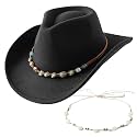 Jastore Western Cowboy Hat for Kids Girl Boy Classic Fedora Hat Felt Cowgirls Hats with Two Decorative Bands