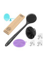 JASWANTH Silicon Shower Bath BackBrush+Body Scrubber+Scalp Massager+Face Scrubber+Hooks-3