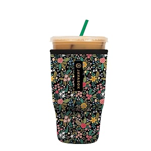 java sok reusable neoprene insulator sleeve for iced coffee cups black english garden picnic34large 30-32oz34