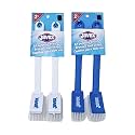 Javex All Purpose Scrub Brush, Blue & White, Lot of 2 Sets of Brushes
