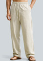 Javier Comfort Fit Men Beige Trousers