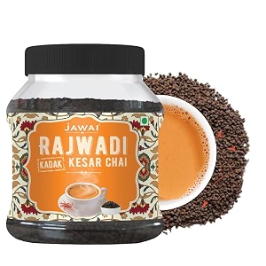 jawai rajwadi kadak kesar chai  saffron ctc black tea  aromatic kesar chai patti  strong refreshing amp tasteful flavor  assam powdered loose tea  250 g  makes 100 cups