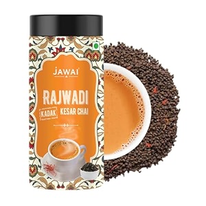jawai rajwadi kadak kesar chai  saffron tea  ctc black tea  aromatic kesar chai patti  strong refreshing amp tasteful flavor chai tea  assam tea  powdered loose black tea  400g  makes 160 cups