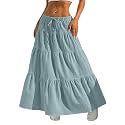 Jawdrobe Womens Georgette Ruffle Hem Long Flared