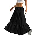 Jawdrobe Womens Georgette Ruffle Hem Long Flared