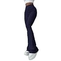 Jawdrobe Womens High Waist Ribbed Flared Pants