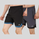 jaxcion Solid Men Dark Grey Black Gym
