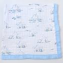 Jay & Ava Baby Muslin Blankets 42' x 42', Soft Cotton Blanket for Toddler Boy, 4 Layers Bed Muslin Throw for Crib, Large Receiving Blanket - Blue Polar Bear