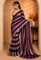 Jay Bajrang Fashion Striped Bollywood Tissue Saree
