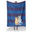 Jay Franco Bluey Super Soft Plush Blanket, Blue Character Design, 100% Polyester, 60 x 90 Inches, Cozy Kids Throw Blanket for Bed, Couch &amp; Travel