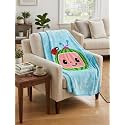 Jay Franco CoComelon Plush Throw Blanket for Kids, Soft Fleece Polyester Throw, 46 x 60 in Cozy Blanket for Bedroom, Couch, Travel, Daycare, Sleepovers, Blue Moonbug Design