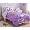 Jay Franco JoJo Siwa Sparkle 4-Piece Twin Sheet Set – Includes 1 Flat Sheet&amp;Fitted Sheet,1 Comforter and 1 Reversible Pillowcase