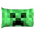 Jay Franco Minecraft Lone Creeper 1 Pack Pillowcase - Double-Sided Kids Super Soft Bedding (Official Minecraft Product)