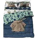 Jay Franco Star Wars The Mandalorian 5-Piece Full Sheet Set – Includes 1 Flat Sheet, 1 Fitted Sheet &amp; 2 Reversible Pillowcases