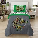 Jay Franco Teenage Mutant Ninja Turtles Kids Twin Bed in a Bag, Comforter and Sheets, Green, Nickelodeon, 72" (W) x 86" (L)